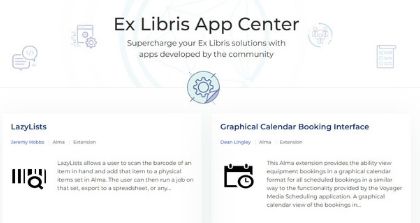 Ex Libris Launches App Center